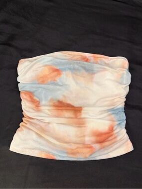 Ruched Tube Top - Tie Dye Print